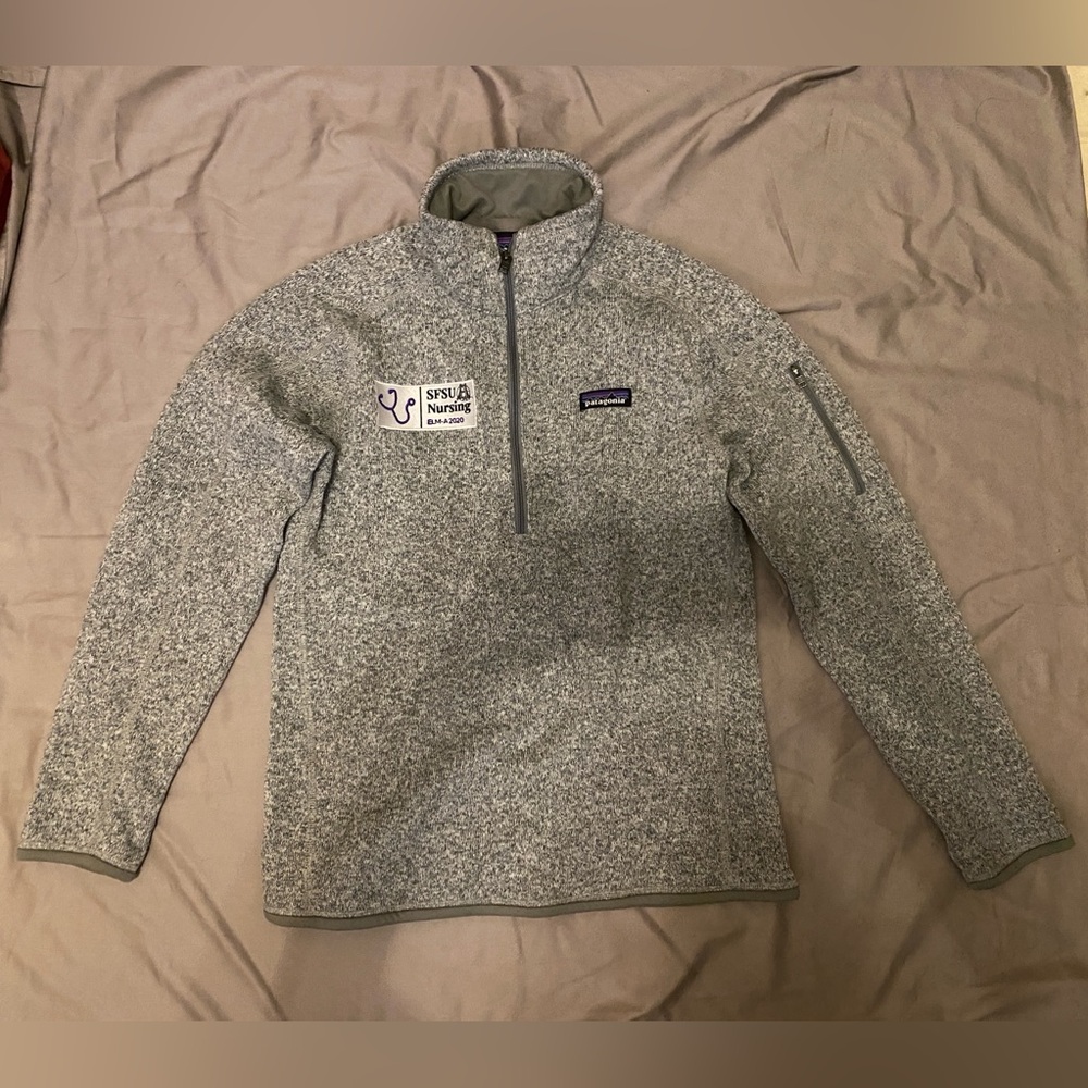 Patagonia Gray Zip Up Sweater with Stand-Up Collar Medium *BRANDED